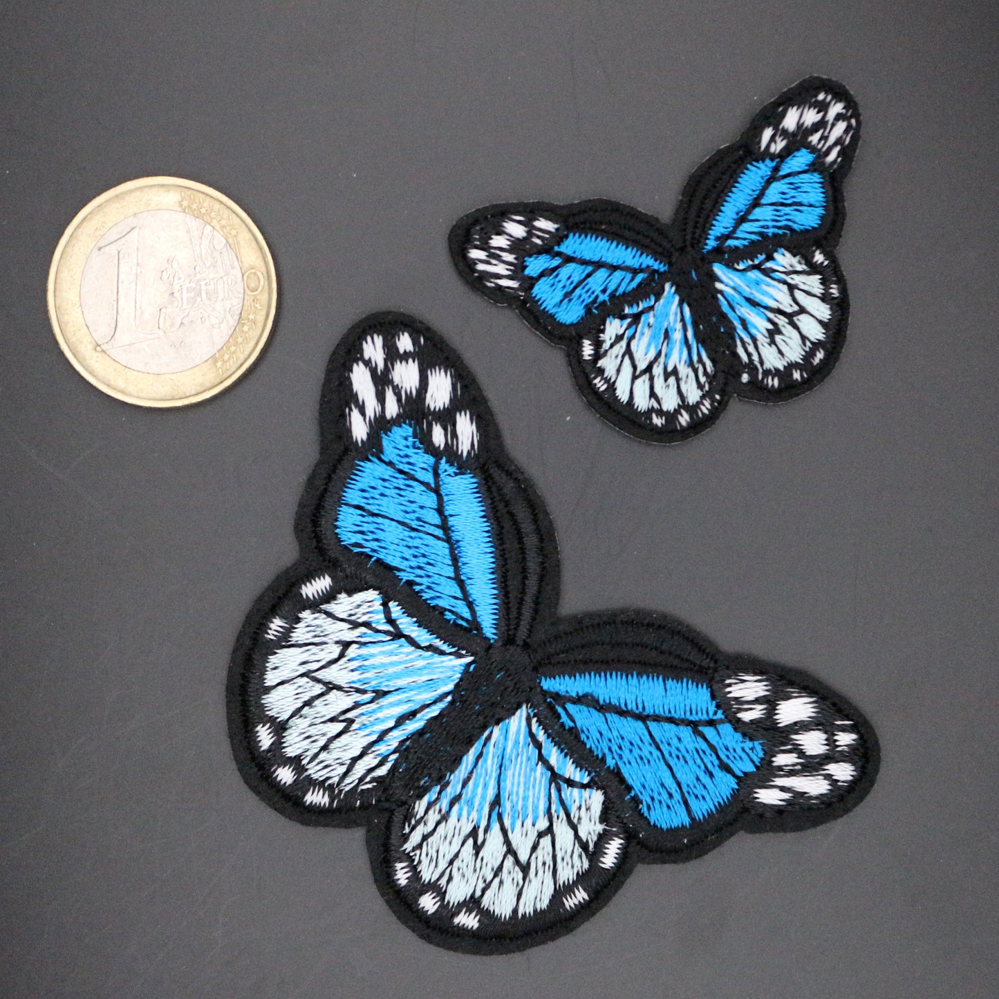 2 Butterflies Blue Patch
