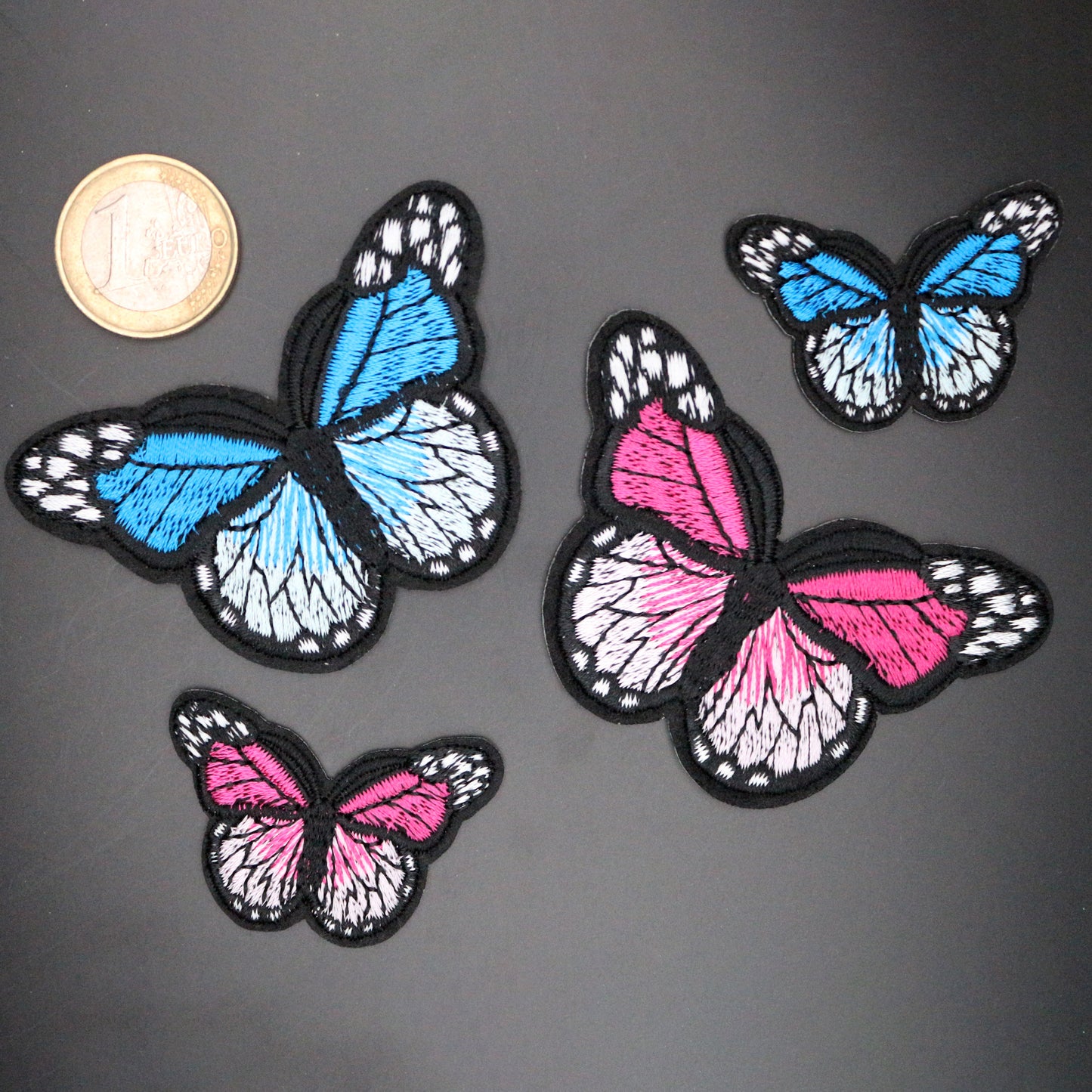 2 Butterflies Blue Patch